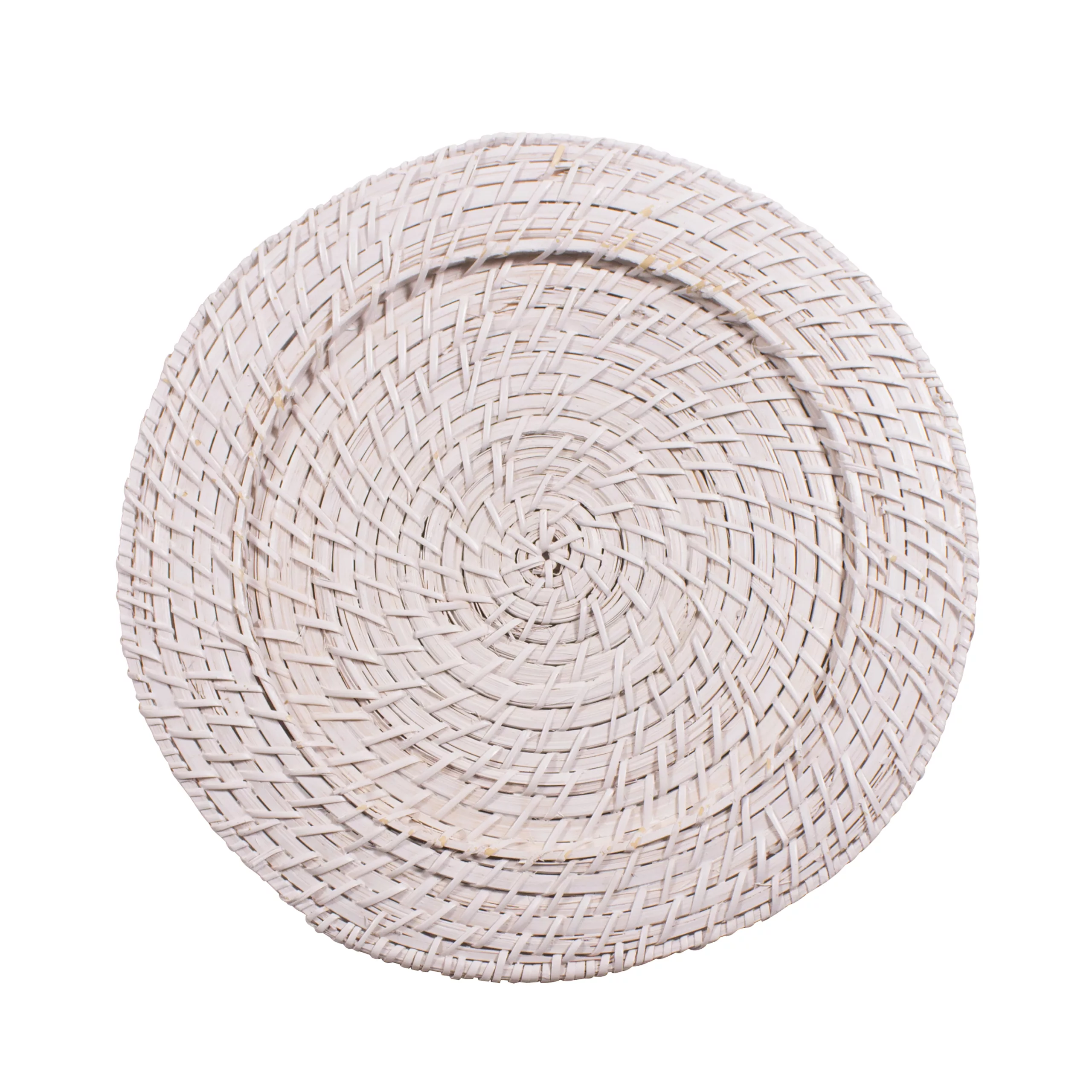 Jay Companies White Rattan Charger Set Of 4 Plates